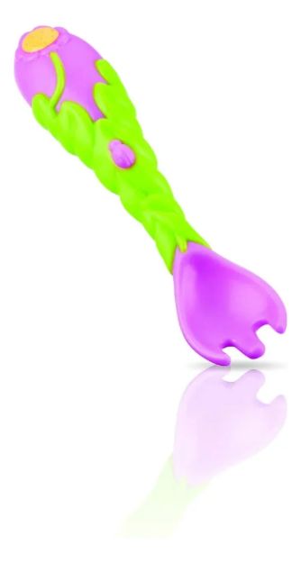 Imagen de Set de primeros cubiertos cuchara y tenedor Nuby-Flores