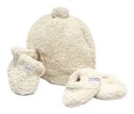 Imagen de Set de gorro, botitas y mitones de  corderito JJ Cole Bebés 0-6 meses