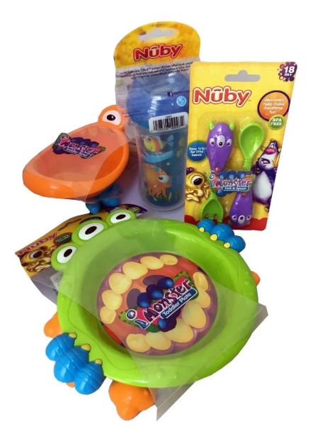 Imagen de Pack de plato, bowl, cubiertos y vaso Nuby