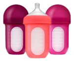 Imagen de Pack X 3 Mamadera anticólico Boon, con bolsa y tetina de silicona 8oz (236 Ml)-fucsia