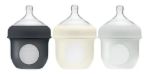 Imagen de Pack X 3 Mamadera Boon anticólico con bolsa y tetina de silicona 4oz (118 Ml)-Beige