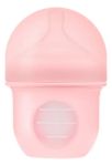 Imagen de Pack X 3 Mamadera Boon anticólico con bolsa y tetina de silicona 4oz (118 Ml)-Rosa