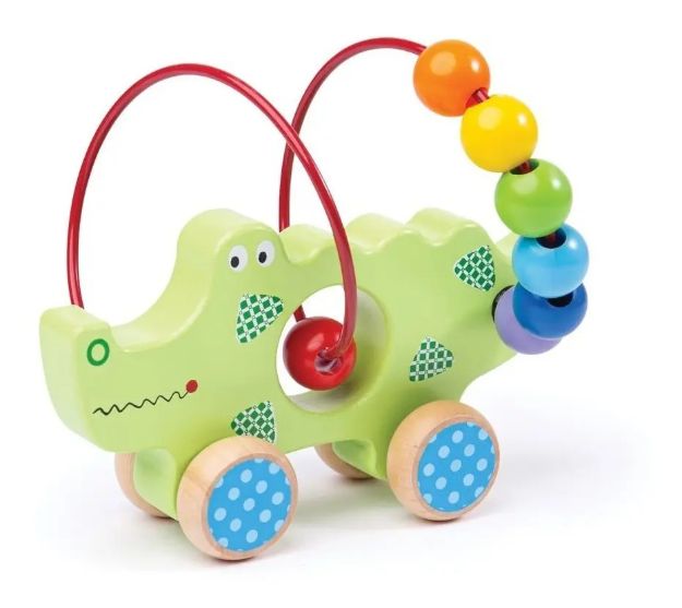 Imagen de Juego cocodrilo de madera de arrastre y motricidad fina Bigjigs