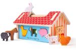 Imagen de Casa Granja de encastre y clasificación en madera Bigjigs