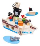 Imagen de Barco Pirata de madera con personajes y accesorios Bigjigs