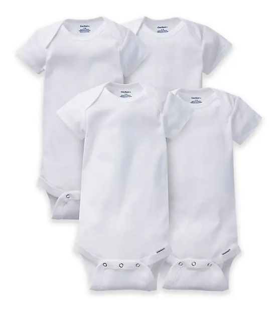 Imagen de Set de 5 bodies blancos mangas cortas blanco Gerber 12 meses