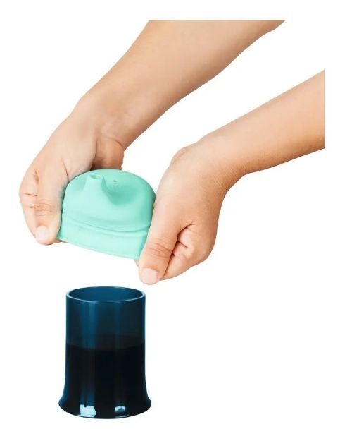 Imagen de Vaso con 3 boquillas tapas de silicona ajustable antivuelco Boon
