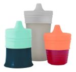 Imagen de Vaso con 3 boquillas tapas de silicona ajustable antivuelco Boon