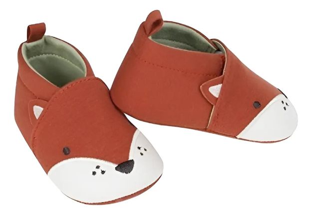 Imagen de Zapatos Jersey Zorro Bebés Gerber Algodón No Caminantes Terracota 6-9 Meses Lisa