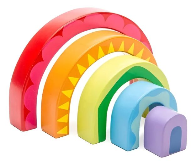 Imagen de Juguete apilable Tunel Arcoiris madera