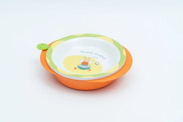 Imagen de Plato Térmico Con Ventosa Extraíble Peluche Bebes 6 Meses+ Naranja Flower Mates Abejita