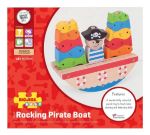 Imagen de Barco pirata de madera, juego apilable y de equilibrio Bigjigs