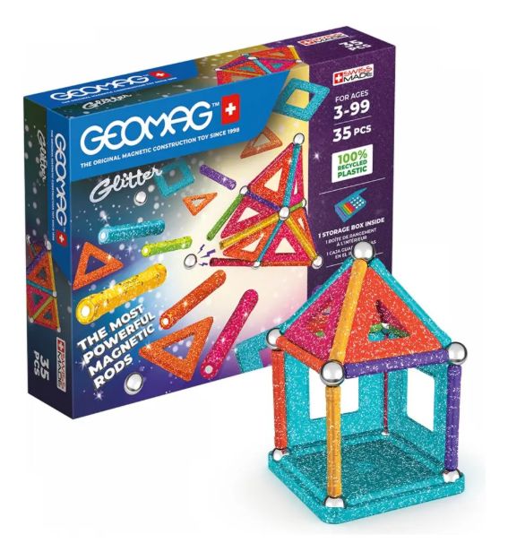 Imagen de Juego magnético  con barra glitter y esferas 35 Pcs