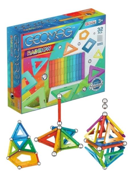 Imagen de Juego magnético panels Rainbow Geomag 32 Pcs