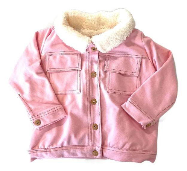 Imagen de Campera Chaqueta Corderito Invierno Manga Larga Abrigo Bebes Rosa 3 (28 A 36 Meses)