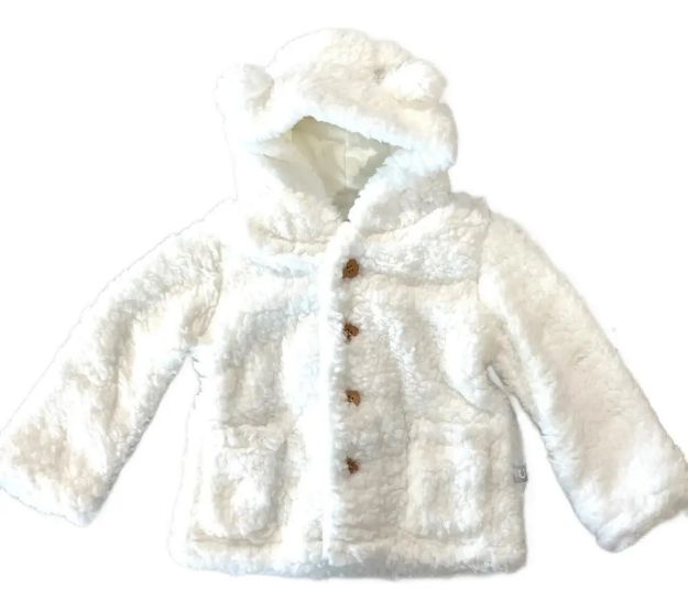 Imagen de Campera Abrigo Tapado Corderito Osito Peluche Invierno Bebes Blanco 4 (36 A 42 Meses)