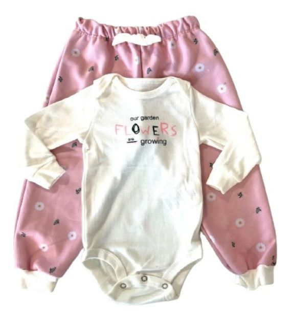 Imagen de Conjunto Baby Gut 0605024 Bebés Body Manga Larga Y Pantalon Rosa 9 A 12 Meses