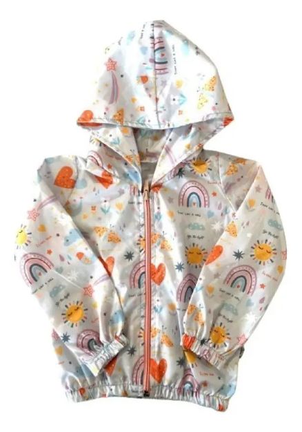 Imagen de Campera Con Capucha Impermeable Corta Viento Party Bebes Naranja M