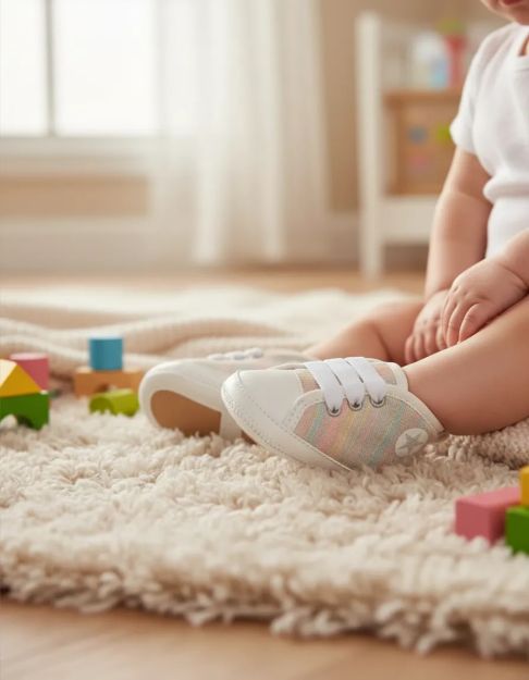 Imagen de Zapatos Champion Calzado Bebes Algodón Pie Goma Baby Gut - Beige - Rayado - 3(4 a 6 meses)
