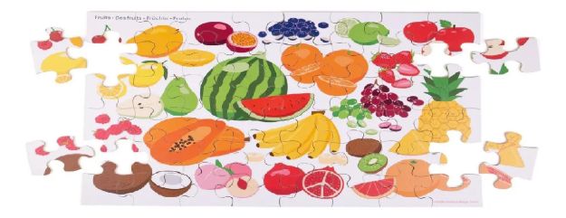 Imagen de Puzzle madera de frutas y verduras Bigjigs