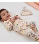 Imagen de Set pelele, batita y gorro flores 0 a 3 meses