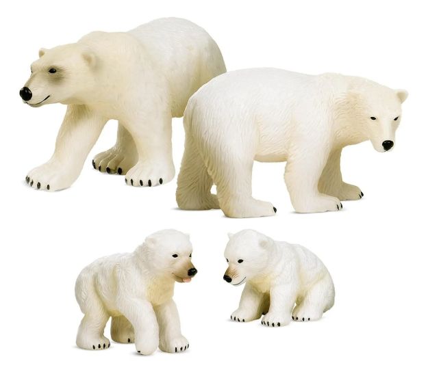 Imagen de Juguete Figuras Animales Familia Osos Polares Niños 3años+