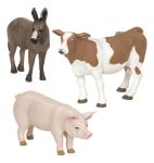 Imagen de Figuras Animales Granja: Burro, Vaca Holstein, Cerdo 3 Años+