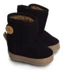 Imagen de Zapatos Botitas Bebes Interior De Corderito Babygut Negros Negro 1(0 A 2 Meses) Lisa