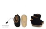 Imagen de Zapatos Botitas Bebes Interior De Corderito Babygut Negros Negro 1(0 A 2 Meses) Lisa
