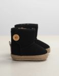 Imagen de Zapatos Botitas Bebes Interior De Corderito Babygut Negros Negro 1(0 A 2 Meses) Lisa
