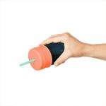 Imagen de Vaso con tapas silicona y sorbitos reutilizables 6pcs nordico