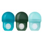 Imagen de Pack X 3 Mamadera Boon anticólico con bolsa y tetina de silicona 4oz (118 Ml)-azul