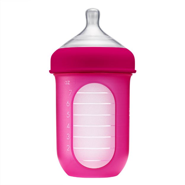 Imagen de Mamadera Anticolico Bolsa Tetina Silicona Para Bebes 3m Fucsia