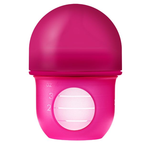 Imagen de Mamadera Con Tetina De Flujo Lento Y Silicona Tamaño 0m+ 120ml-Fucsia