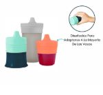Imagen de Vaso con 3 boquillas tapas de silicona ajustable antivuelco Boon