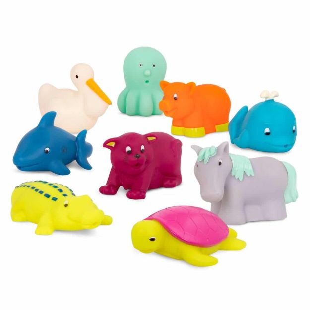 Imagen de Set de 9 animalitos Marino silicona para el agua